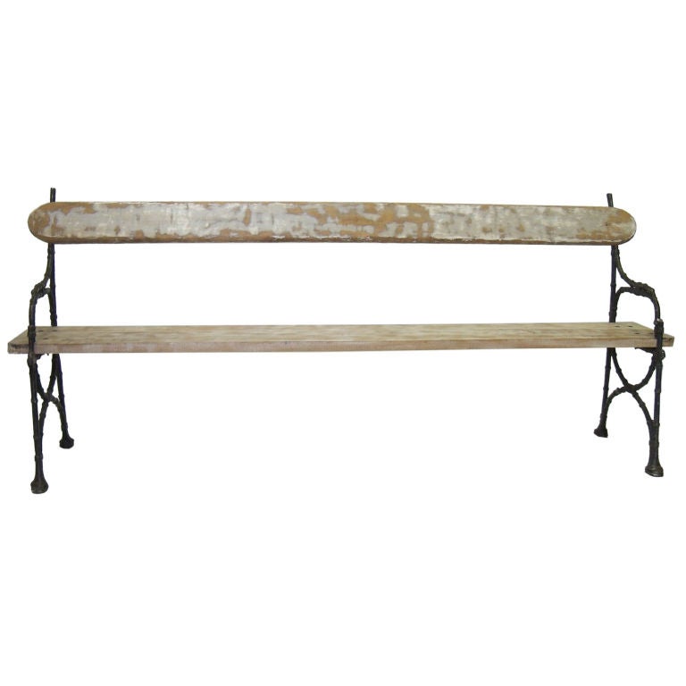 Elegant Wood and "Bamboo" Bench For Sale