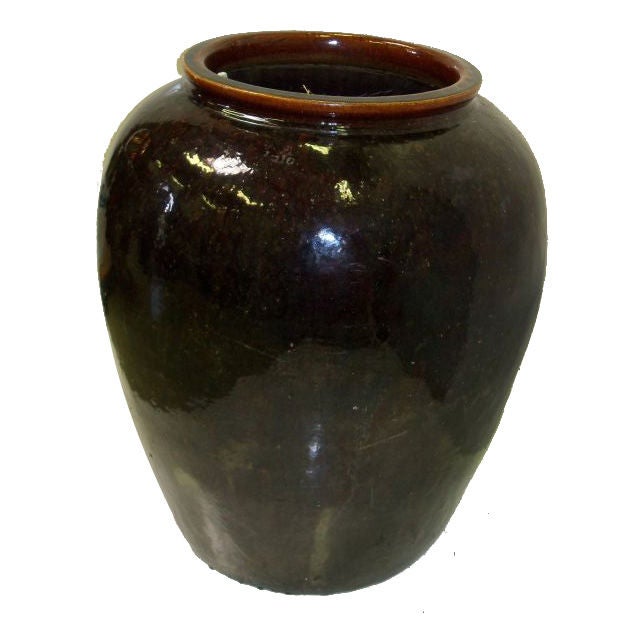 19th Century Chinese Rice Wine Jar with Stamp For Sale
