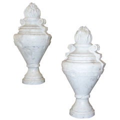 Stately Pair of marble finials from Paris