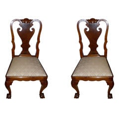 Pair of English Queen Anne Revival Hall Chairs *SATURDAY SALE*