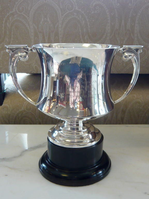 English Solid Silver East Devon Hunt Racing Trophy on Stand