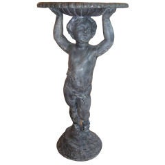 Antique ENGLISH LEAD PUTTI BIRDBATH