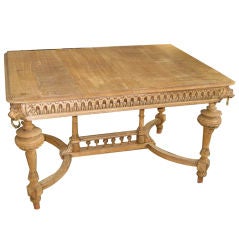 Antique 1920's Bleached Belgian Dining Table
