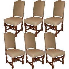 Set of Six French 1920's Os D' Mouton Dining Chairs