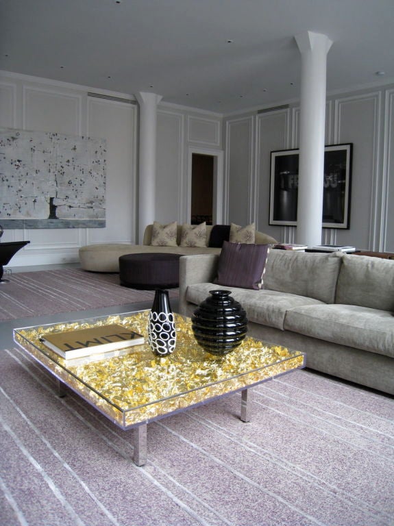 Gold Table Monogol by Yves Klein