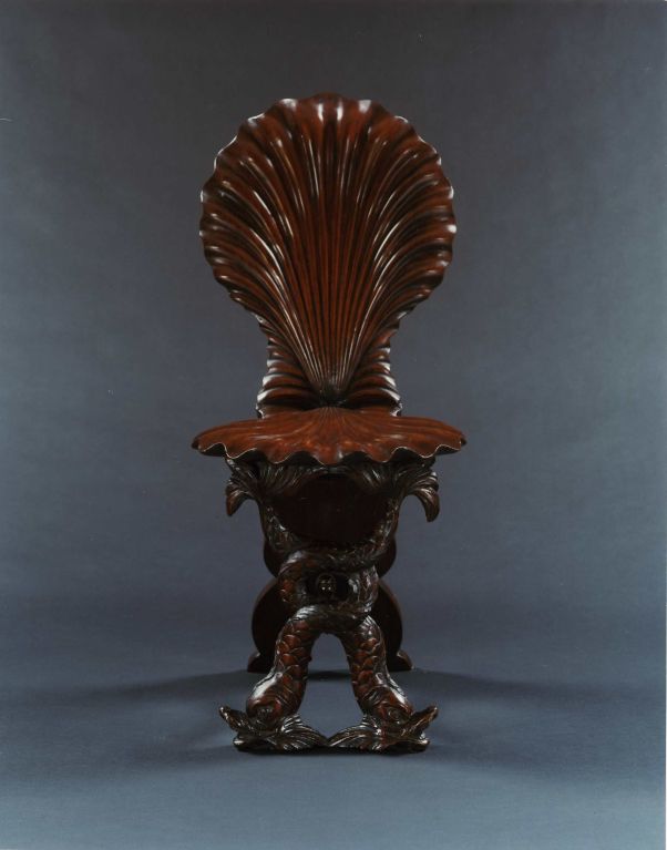 Fine And Unusual Pair Of George Ii Carved Mahogany Grotto Chairs For ...