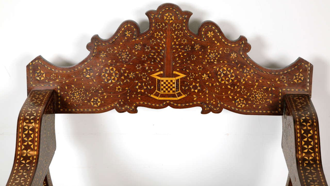 Pair Of Italian Or Spanish Moorish Style Folding Chairs, 19th C For Sale 5