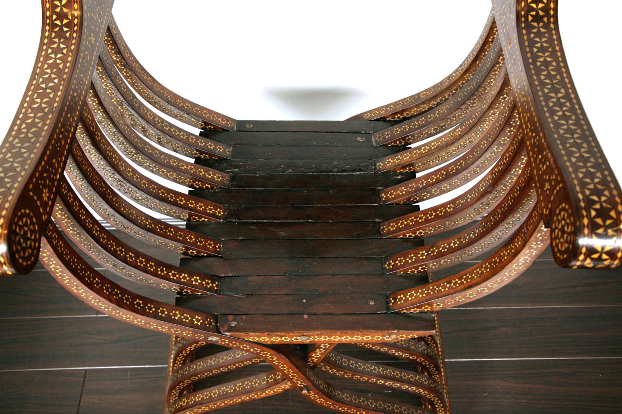 Pair Of Italian Or Spanish Moorish Style Folding Chairs, 19th C In Good Condition For Sale In London, GB
