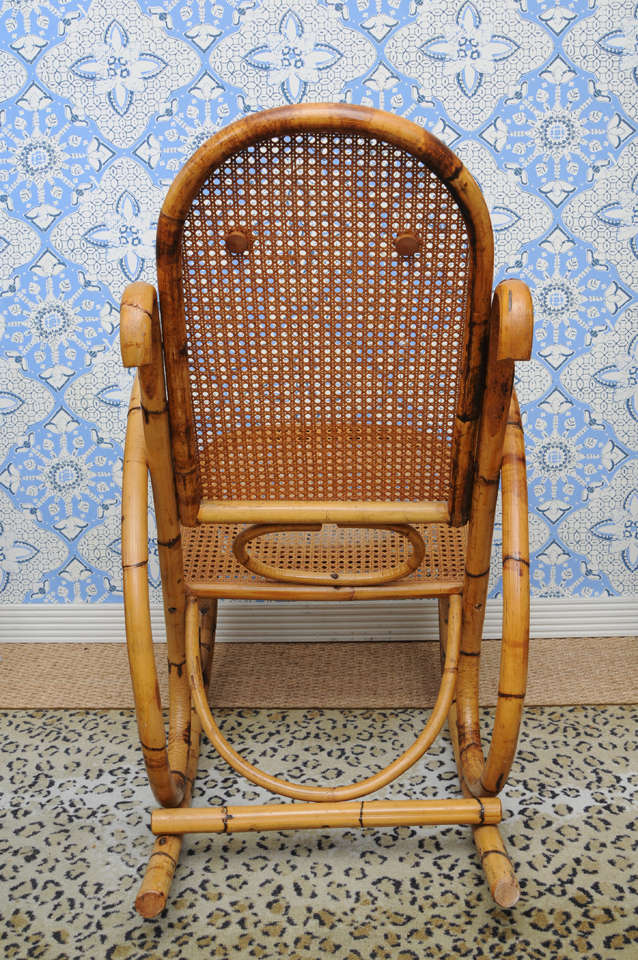 Franco Albini Bamboo Style Rocking Chair 3