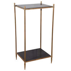 Brass and Granite Two-Tier Table