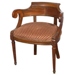 French Bronze Trimmed Library Chair