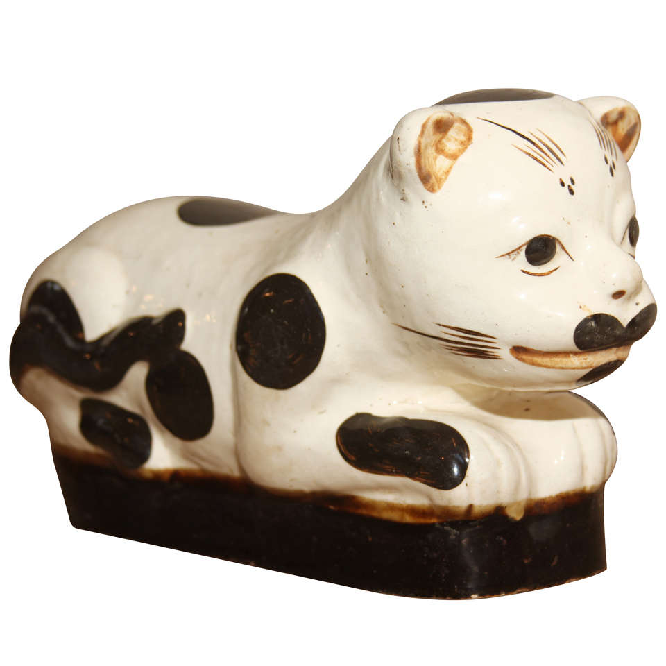 Chinese Porcelain Pillow in the form of a Cat