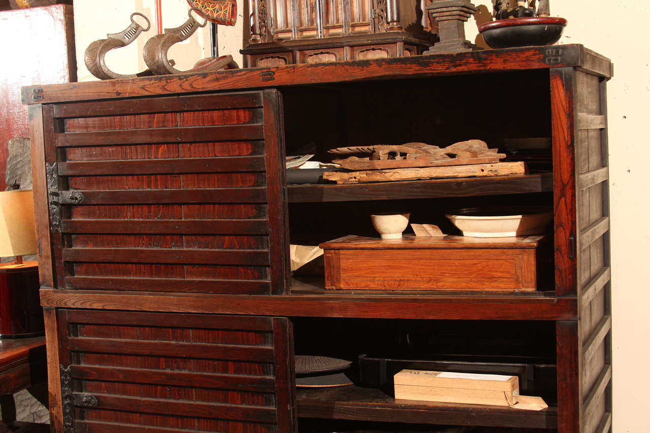 Japanese Wheeled Tansu Chest For Sale 2
