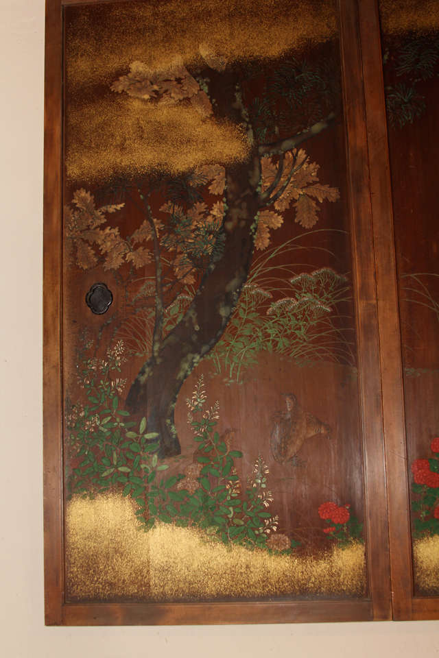 Japanese Painted Wood Doors For Sale 3