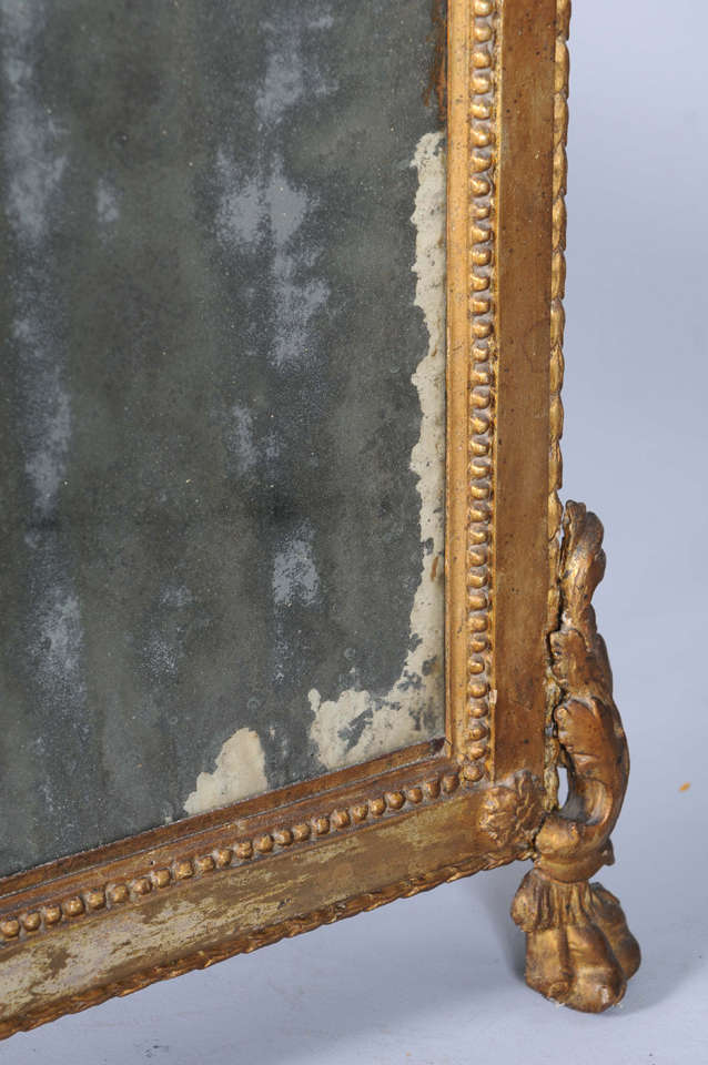 Early 18c. Italian Giltwood Mirror In Distressed Condition For Sale In West Palm Beach, FL