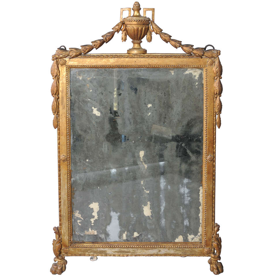 Early 18c. Italian Giltwood Mirror For Sale