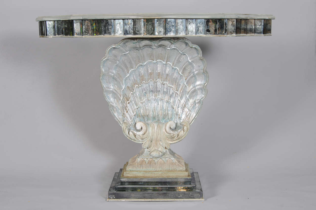 Scallop Shell Console Table In Excellent Condition In West Palm Beach, FL