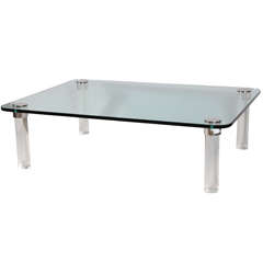 Pace Cocktail Table with Chrome-capped Lucite Legs