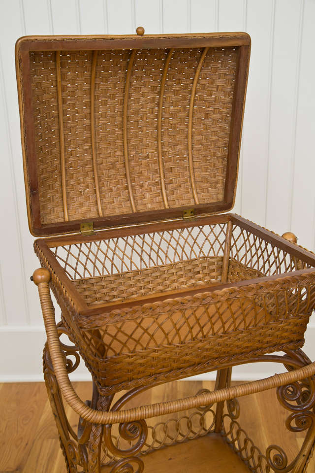antique wicker sewing basket