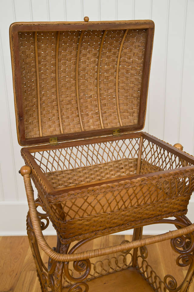 Victorian Sewing Basket For Sale at 1stDibs antique wicker sewing