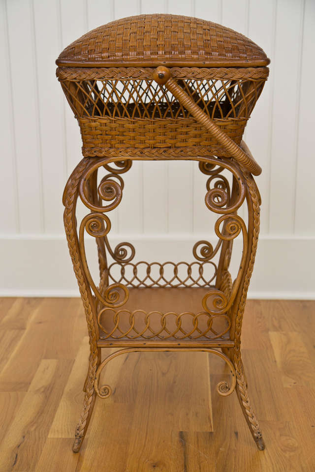Victorian Sewing Basket For Sale at 1stDibs antique wicker sewing