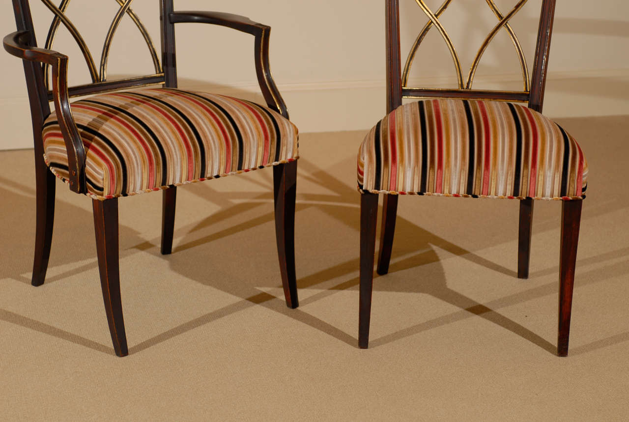 Mid-20th Century A Set of Six (6) Hourglass Back Dining Chairs by John Stuart