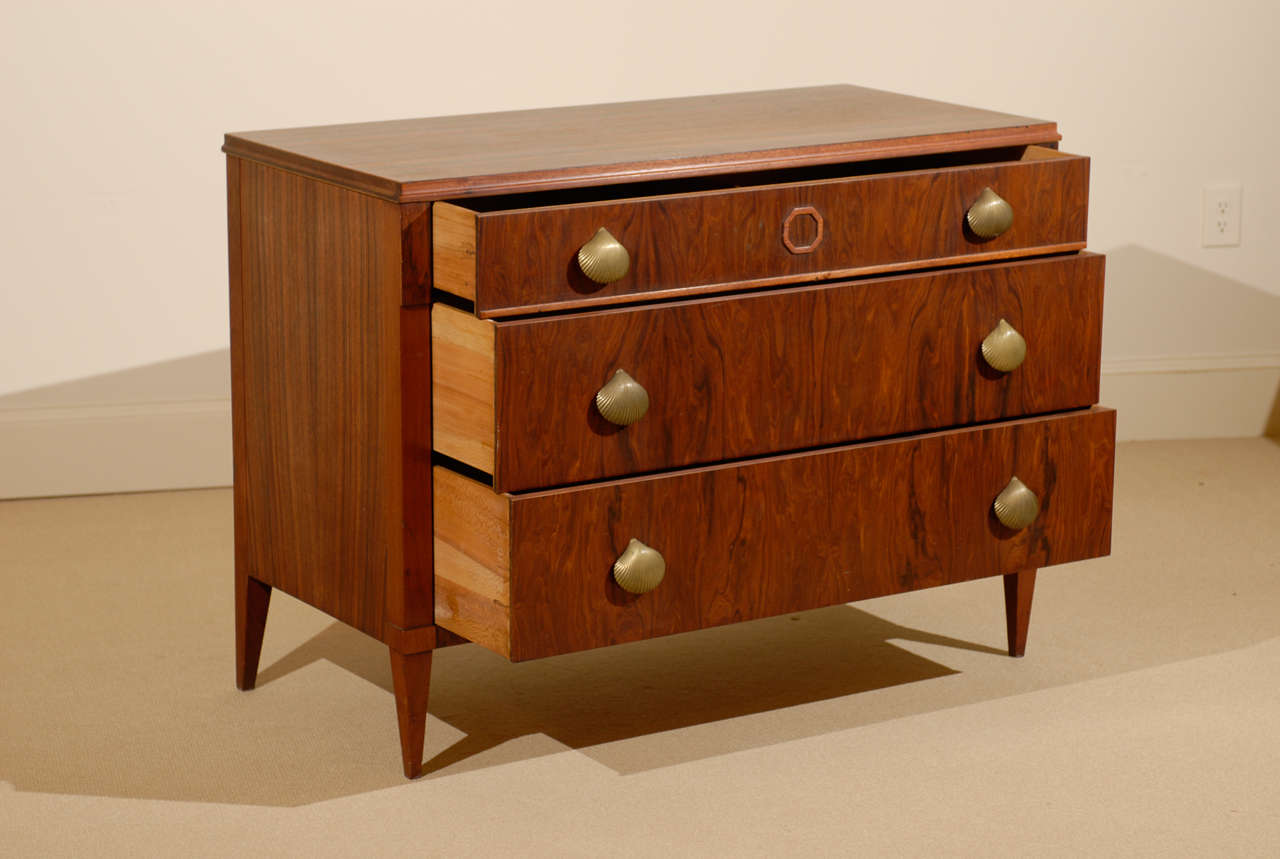Unique Widdicomb Three Drawer in Rosewood with Bronze Pulls at 1stdibs
