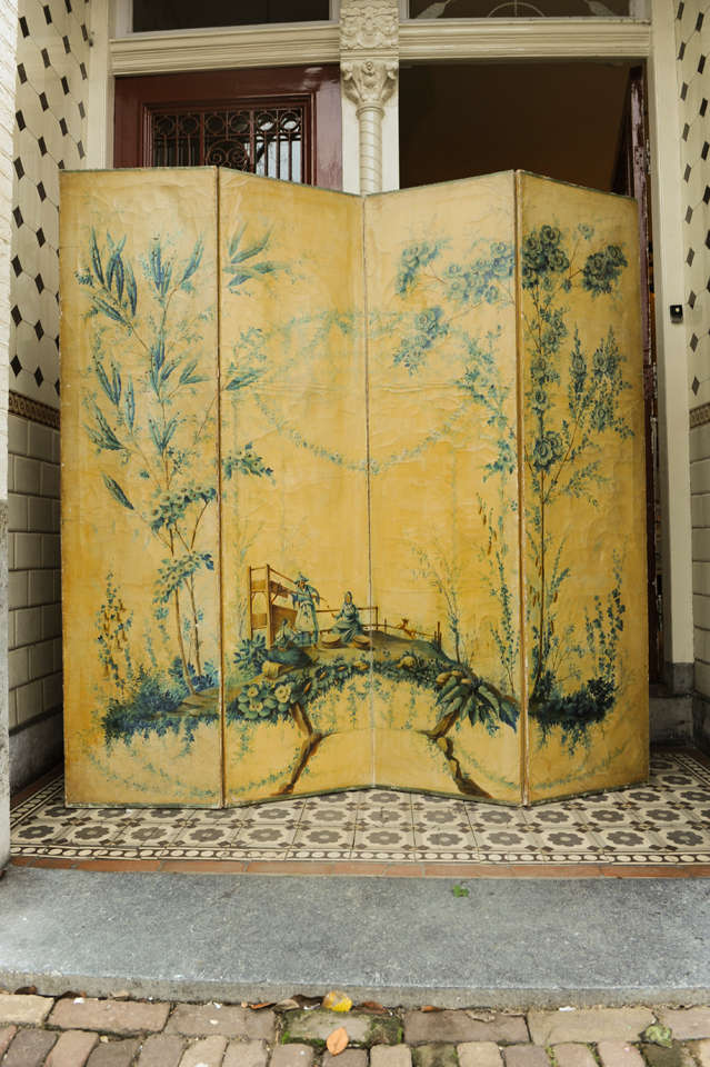 French screen with Chinoise decorations.
Oil on linen