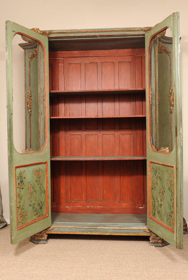 Wood Italian cupboard 18th Century For Sale