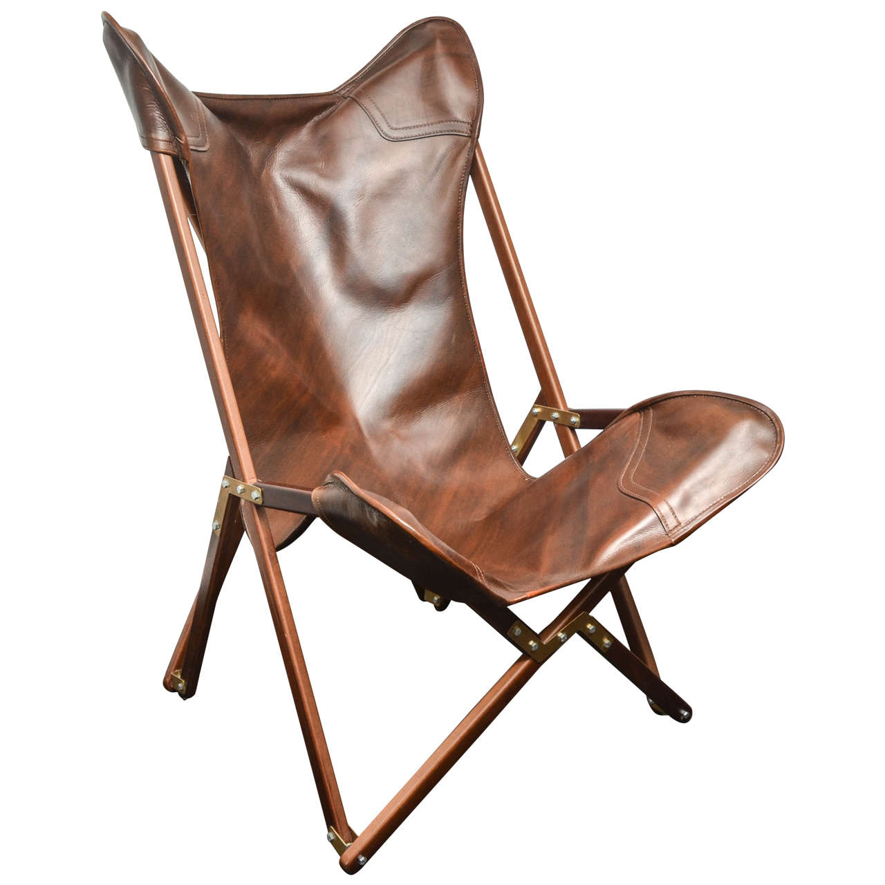 Contemporary Leather "Campaign" Chair