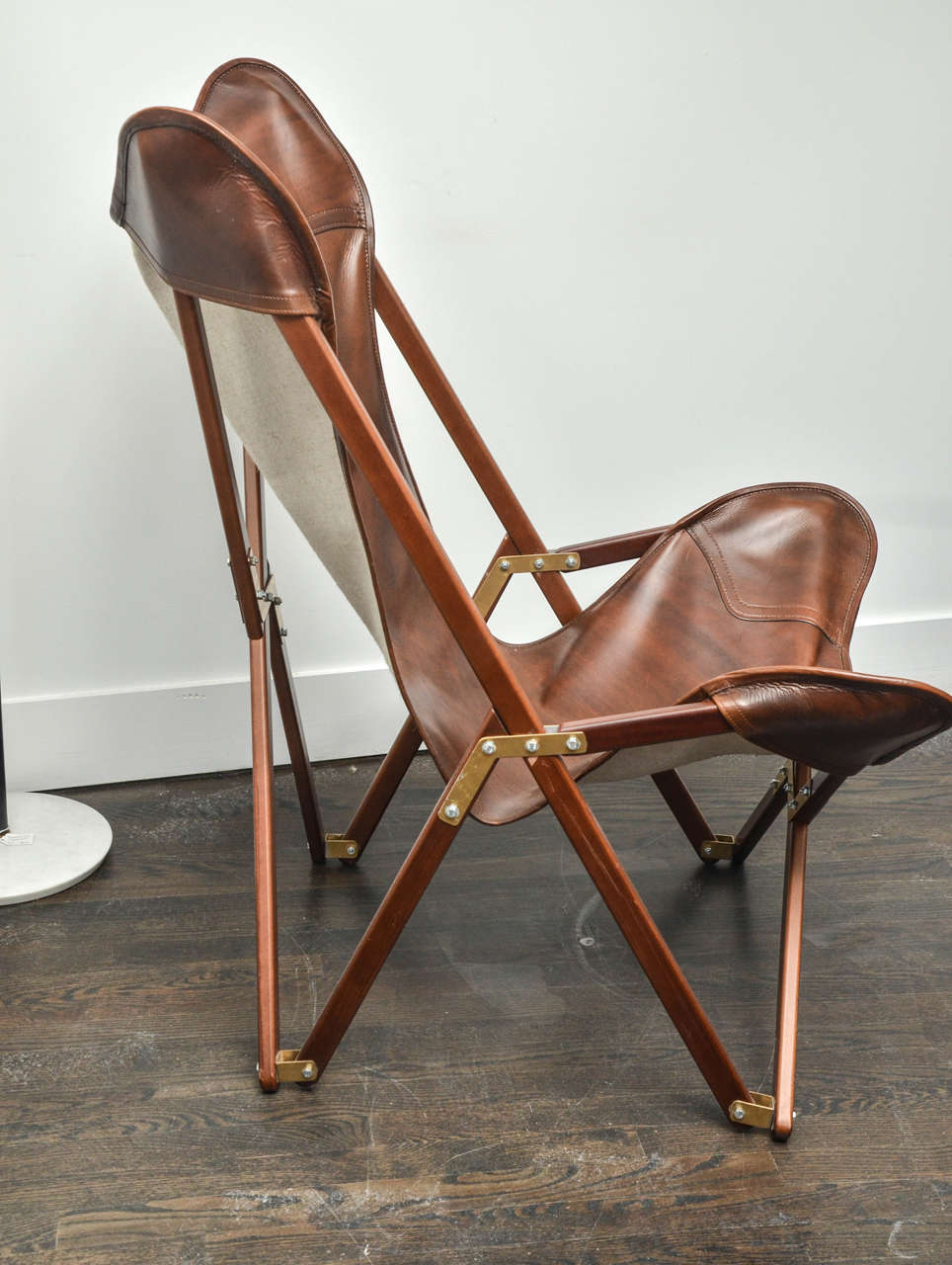 Contemporary Leather "Campaign" Chair For Sale at 1stdibs