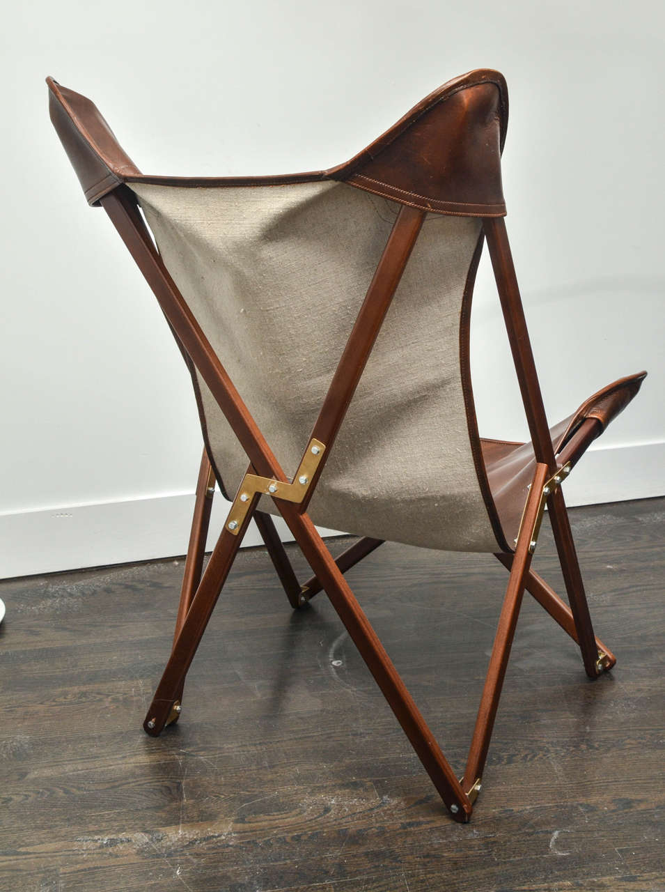 Contemporary Leather "Campaign" Chair For Sale at 1stdibs