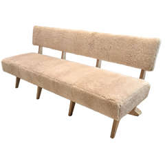 Contemporary "Metropole N.2" Bench in Shearling Designed by MONC XIII 1