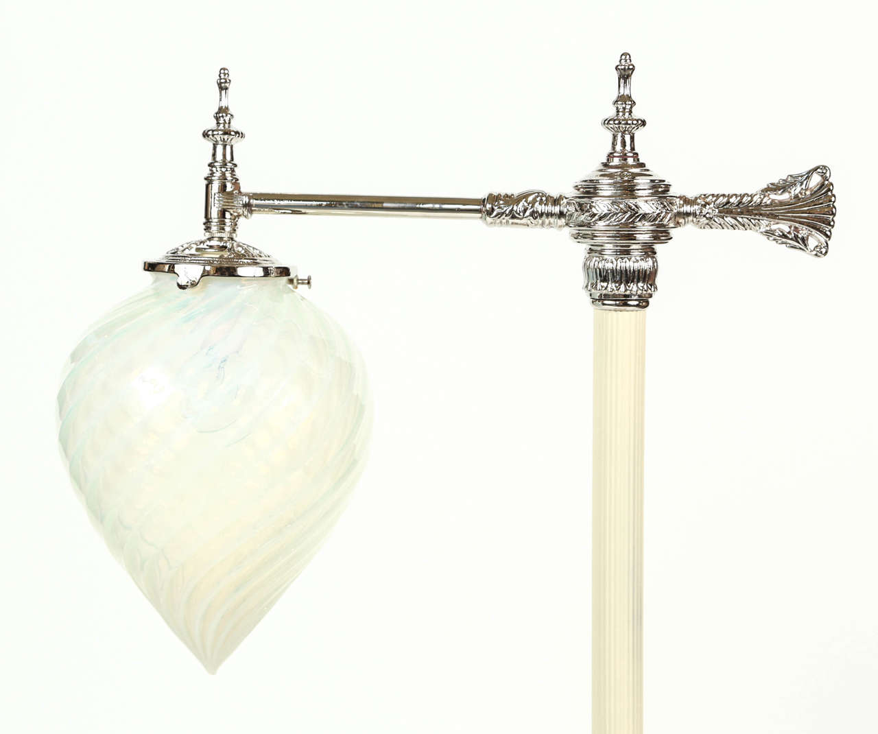 American Silver Plate Murano Glass Lamp with Marble Base