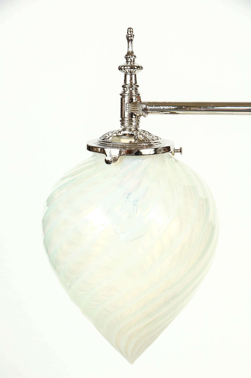 20th Century Silver Plate Murano Glass Lamp with Marble Base