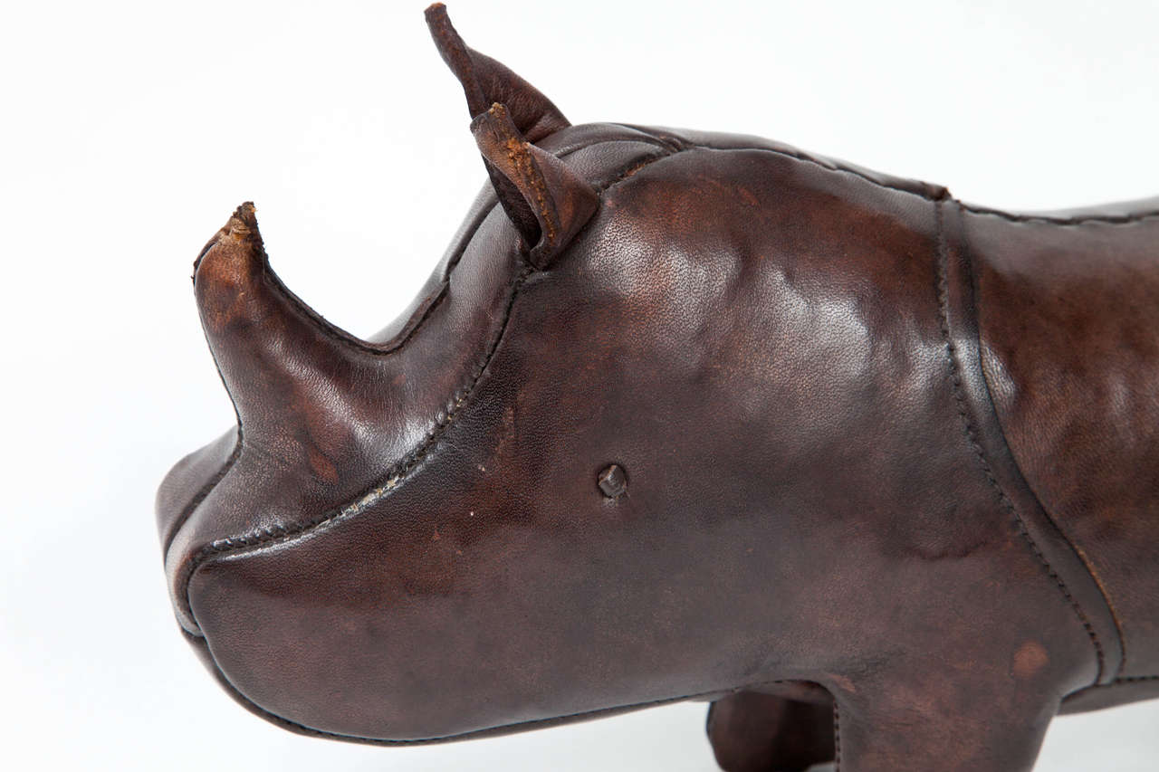 Leather Rhino Sculpture by Omersa at 1stdibs