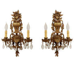 Antique Bronze Floral Sconces