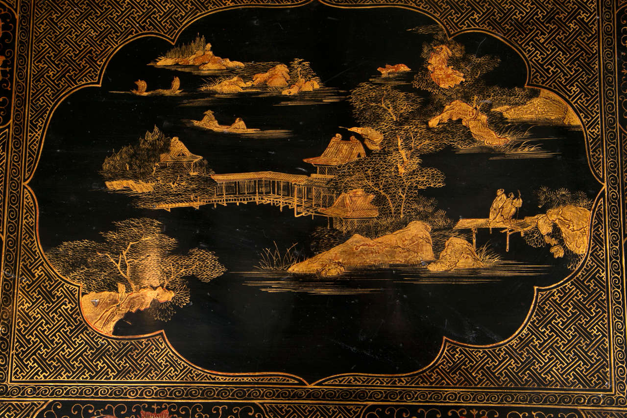 Mid-20th Century Lacquered Chinese Side Table