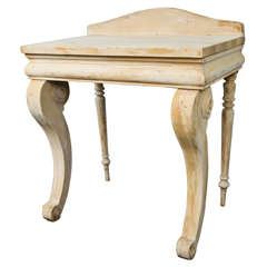 Stripped wood Console with Front Cabriole Legs