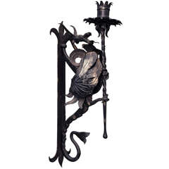 Iron Griffin Sconce from the Estate of Jose Thenee