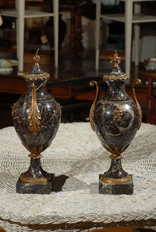 Pair of 19th Century French Marble Cassoulets 4