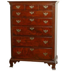 Antique 18th Century American Mahogany Highboy Chest of Drawers