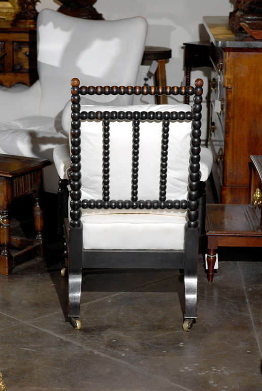 19 th.c. English Bobbin Upholstered Chair  2