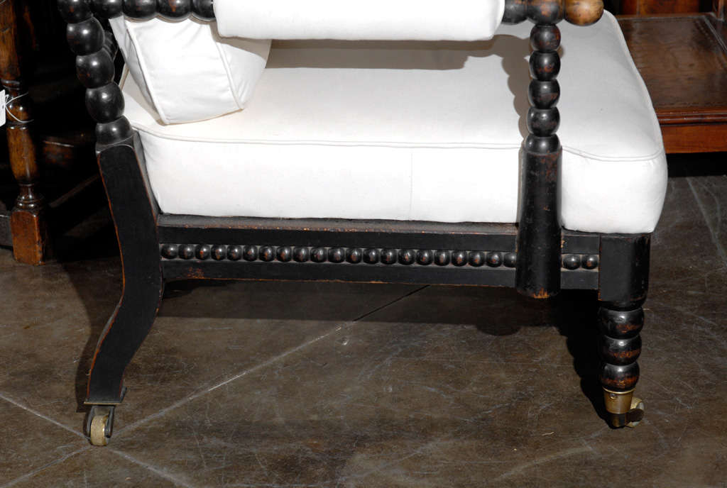 19 th.c. English Bobbin Upholstered Chair 3