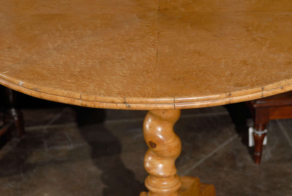 19th Century Round Pedestal Biedermeier Table