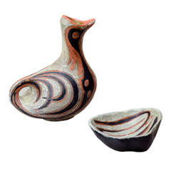 Matching Design Pair of Ceramics by L.Gorka