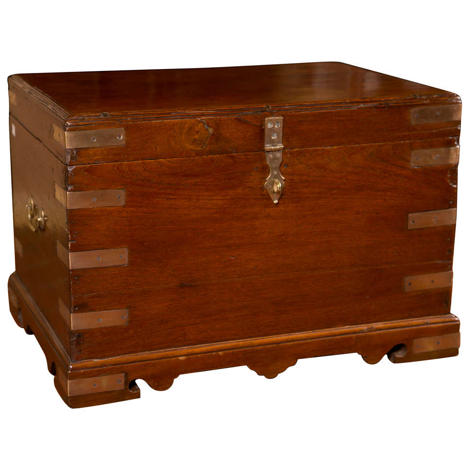 Teak Box with Brass Straps
