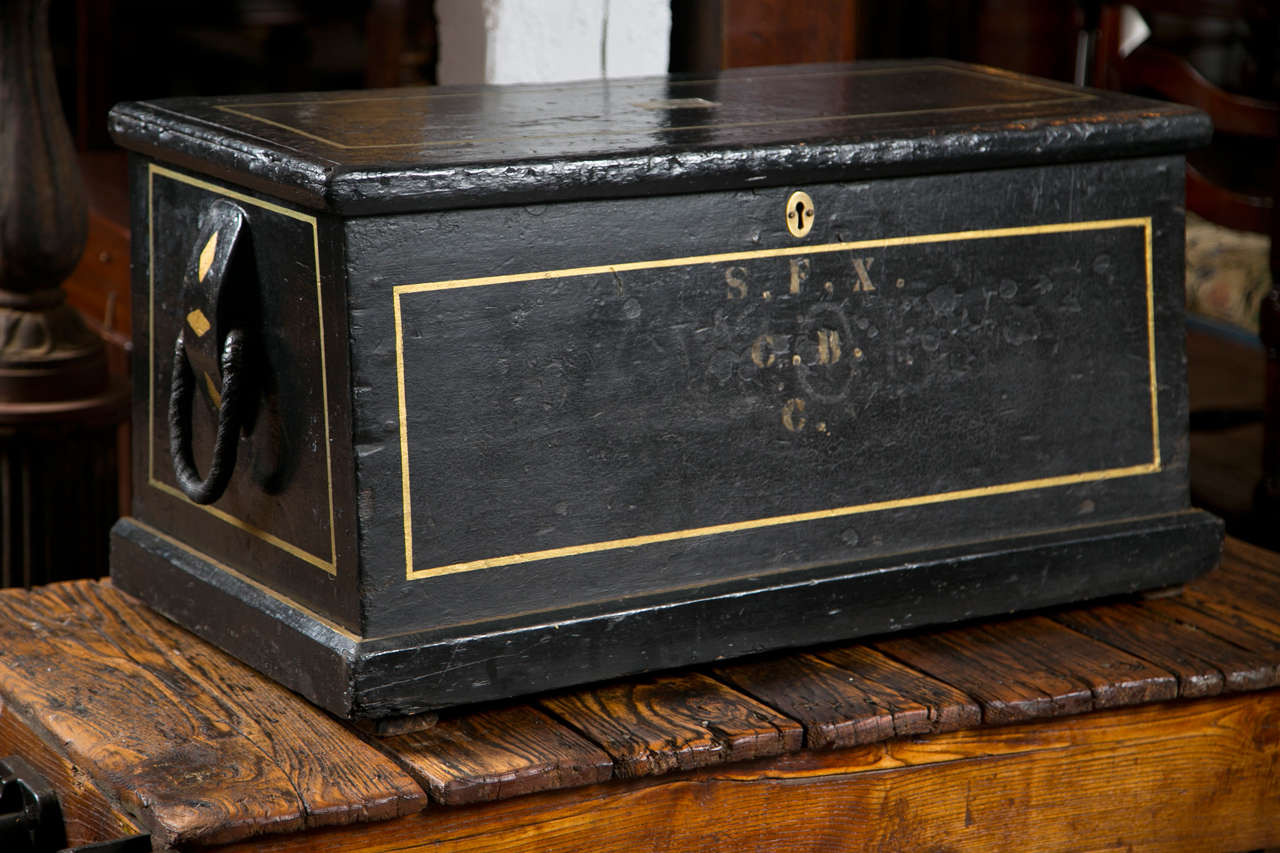 Painted Sea Chest For Sale at 1stDibs