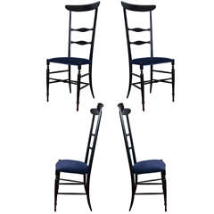 Vintage Beautiful Set Of Four 1960 Chairs By Chiavari