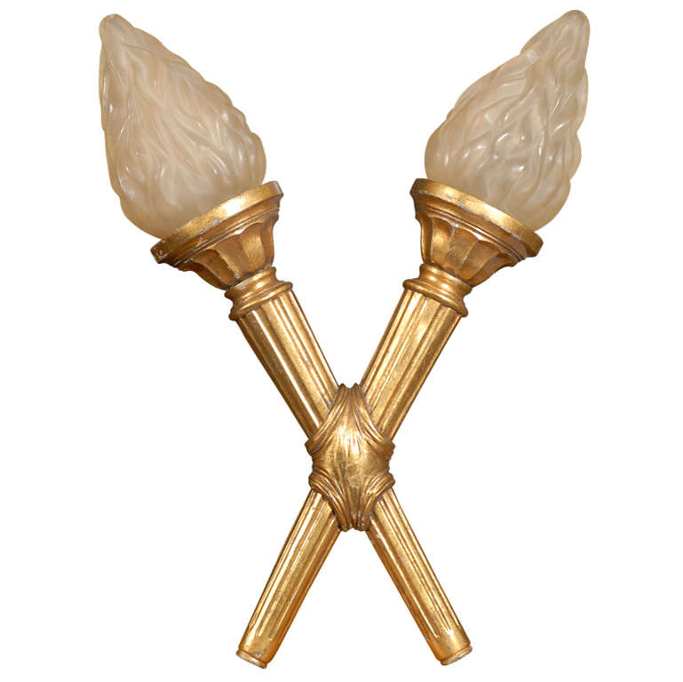 Oversized Art Deco Torch Wall Sconce For Sale at 1stdibs